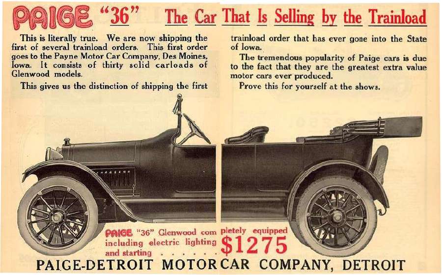 1914 Paige Auto Advertising